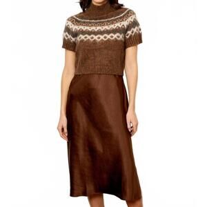 NEW DH NEW YORK sweater dress in walnut combo